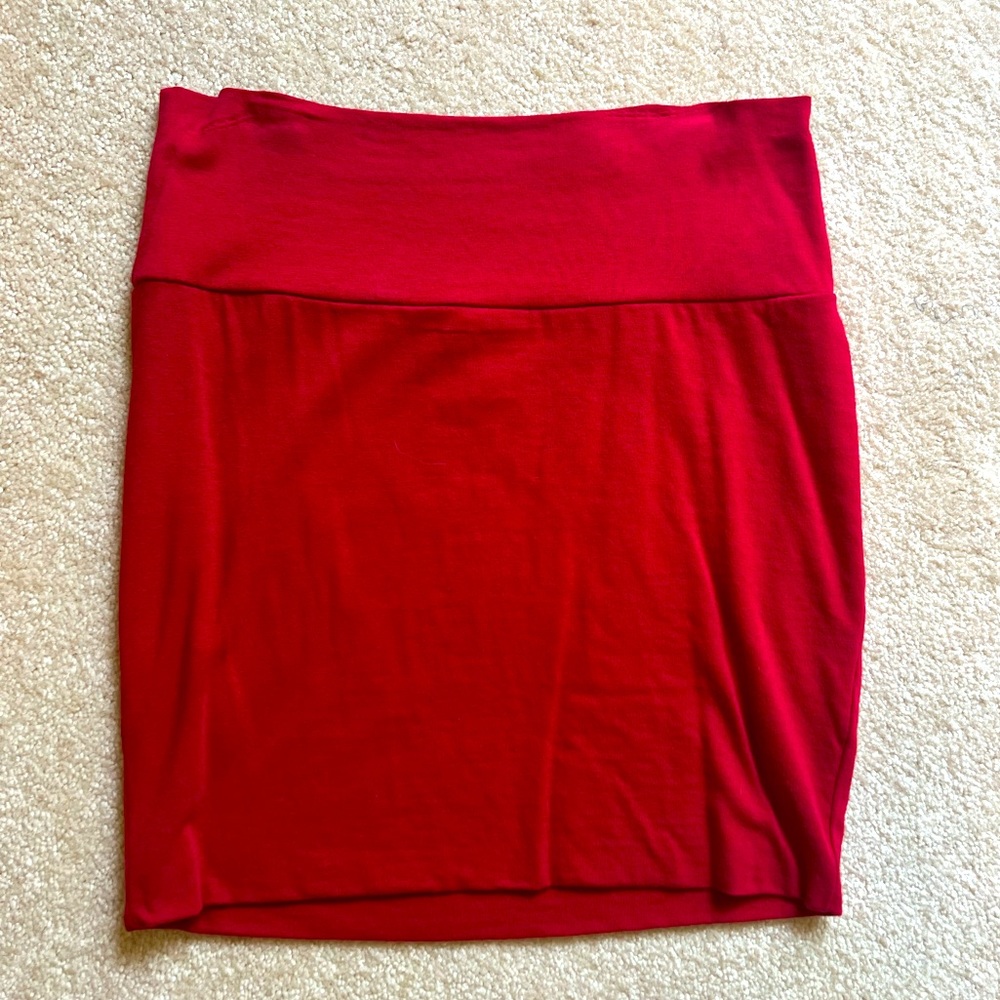 Red mini skirt